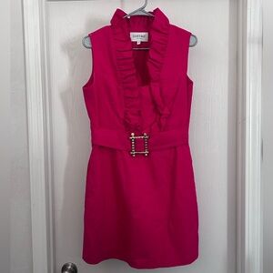 Elizabeth McKay Fuchsia Ruffle Mini Dress